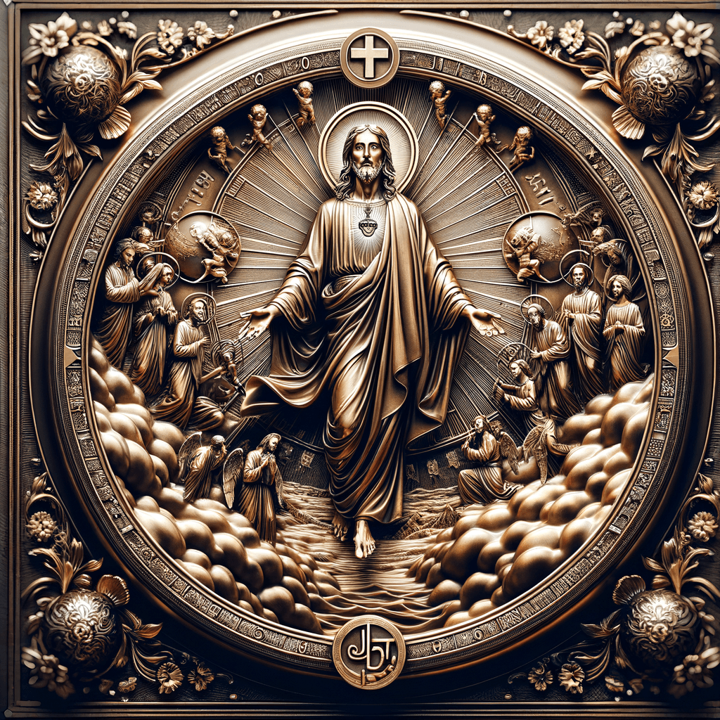 Arte sacra in rilievo con figure religiose