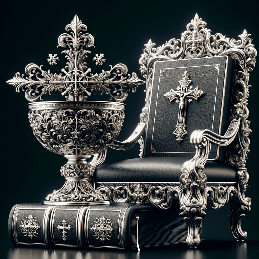 Trono elegante con decorazioni floreali.